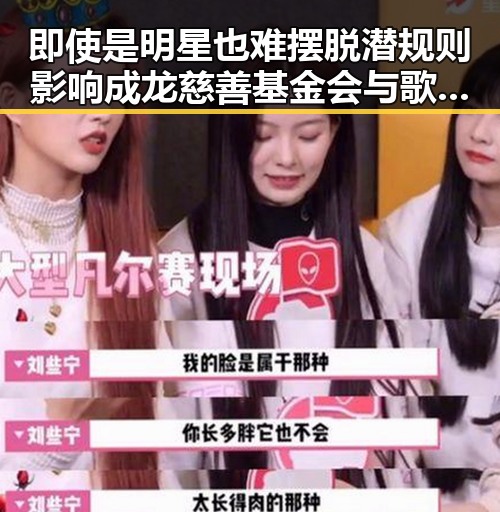 即使是明星也难摆脱潜规则影响成龙慈善基金会与歌坛小天后引发的争议